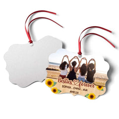 Personalized Aluminum Besties Forever Ornament