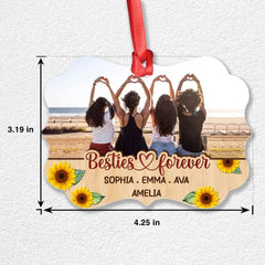 Personalized Aluminum Besties Forever Ornament