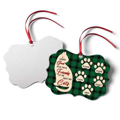 Personalized Aluminum Cat Christmas Ornament Paw Prints