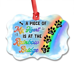 Personalized Aluminum Dog Memorial Ornament Rainbow Bridge