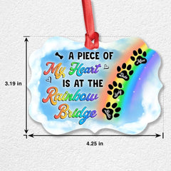 Personalized Aluminum Dog Memorial Ornament Rainbow Bridge