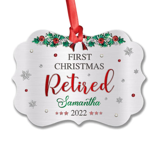 Personalized Aluminum First Xmas Retired Ornament Jewelry