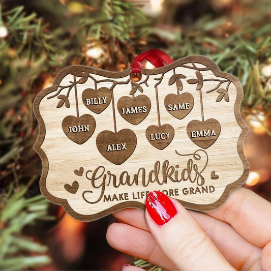 Personalized Aluminum Grandparents & Grandkids Ornament