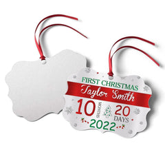 Personalized Aluminum New Baby Ornament First Christmas