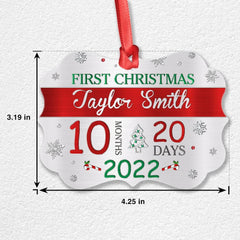 Personalized Aluminum New Baby Ornament First Christmas