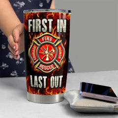 Personalized American Firefighter Tumbler American Flag Gift For Fireman