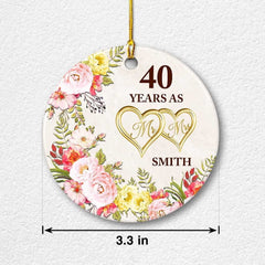 Personalized Anniversary Ornament Married Couple Custom Year