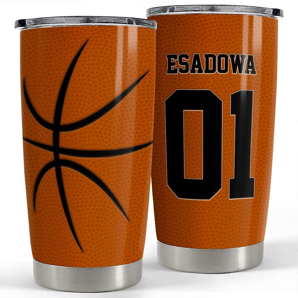 Personalized Basketball Tumbler Custom Name Number For Fans Boy Lover