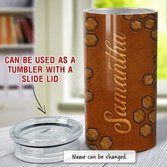 Personalized Beer Can Cooler Brown Leather Drawing Bets Gift For Lover