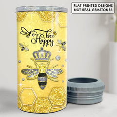 Personalized Beer Can Cooler Queen Bee Jewelry Drawing Style