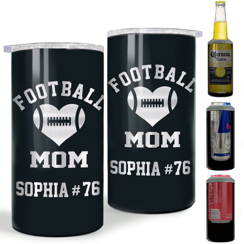 Personalized Best Black Football Mom Can Cooler For Mother Mama