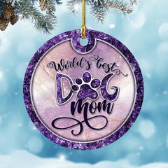 Personalized Best Dog Mom Ceramic Ornament