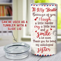 Personalized Best Friend Can Cooler Letter To Unbilogical Sister
