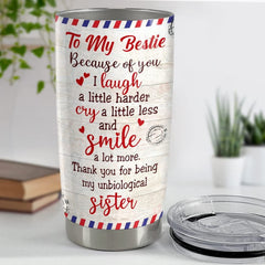 Personalized Best Friend Tumbler Letter To Besties For Soulmate Sister