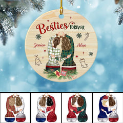 Personalized Besties Forever Ornament Ceramic Lover Gift