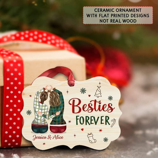Personalized Besties Forever Ornament Lovers Gift Aluminum