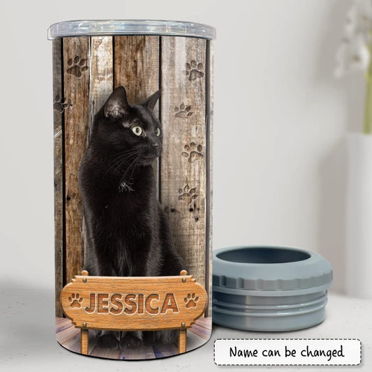 Personalized Black Cat Can Cooler Inspiration Best Friend For Girl