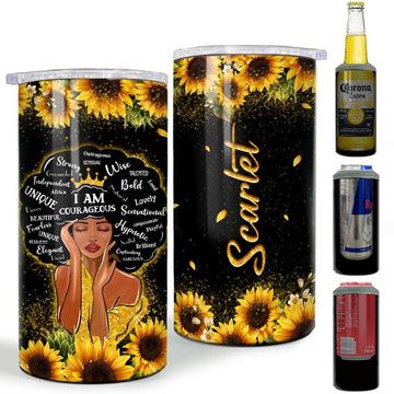 Personalized Black Queen Can Cooler Unique Gift Faith For Afro