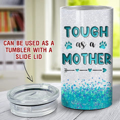 Personalized Blue Mama Bear Can Cooler Tough As A Mother For Mother's Day