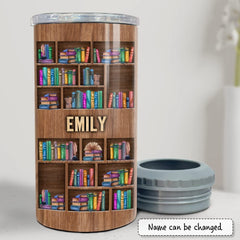 Personalized Book Lover Can Cooler Bookshelf Reading Is My Happy Place