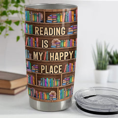 Personalized Book Lovers Tumbler Bookshelf Bookworm Reader Girl Women