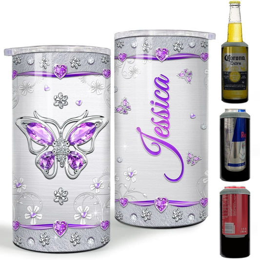 Personalized Butterfly Can Cooler Jewelry Drawing Style For Women