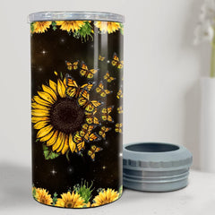 Personalized Butterfly Can Cooler Sunflower Floral Style For Women