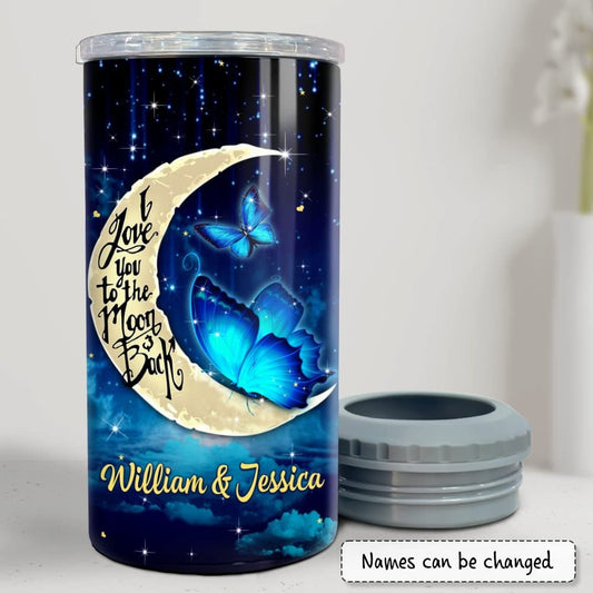Personalized Butterfly Can Cooler To Daughter From Dad To The Moon