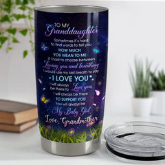 Personalized Butterfly Tumbler To Granddaughter For Nana Grandma Style