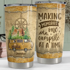 Personalized Camping Tumbler Vintage Map Campsite Best Gift