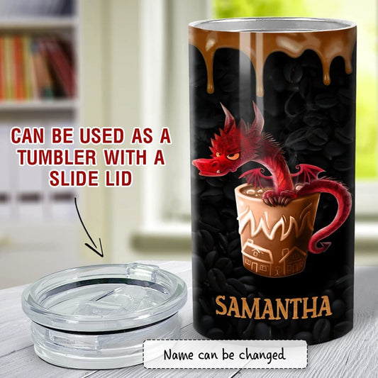 Personalized Can Cooler Funny Gift Dragons Coffee For Dragon Lovers