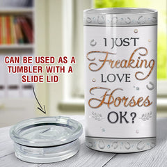 Personalized Can Cooler I Just Freaking Love Horse Jewelry Style