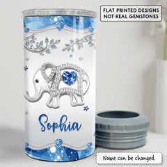 Personalized Can Cooler Just A Girl Who Loves Elephants Jewelry Style