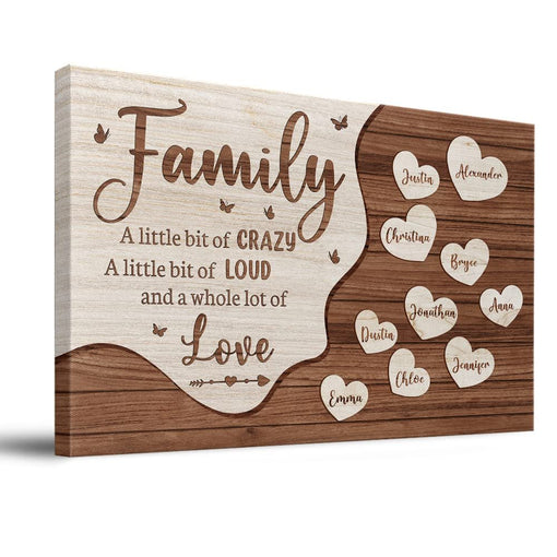 Personalized Canvas Family Member Name With Heart