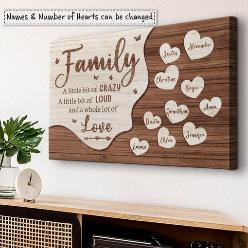 Personalized Canvas Family Member Name With Heart