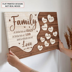 Personalized Canvas Family Member Name With Heart