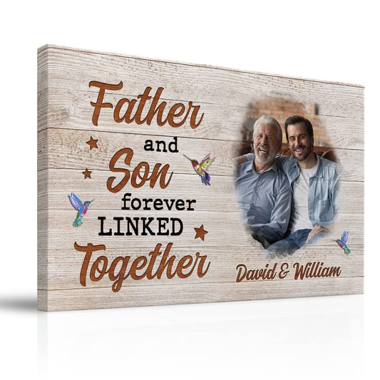 Personalized Canvas Father Son Forever Together