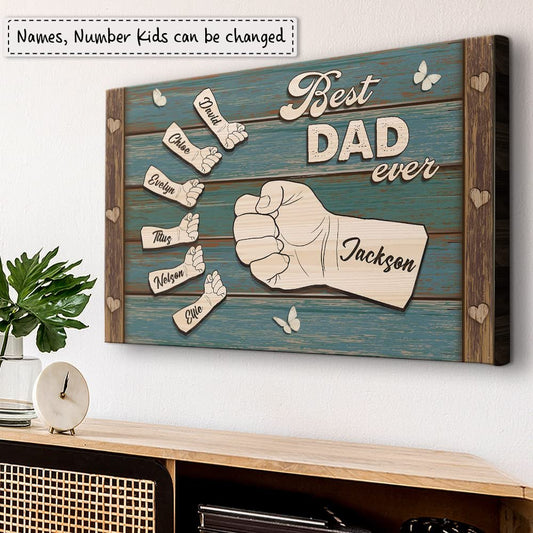 Personalized Canvas For Father Best Dad Ever