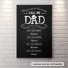 Personalized Canvas From Daughter Son To Dad Birthday Gift