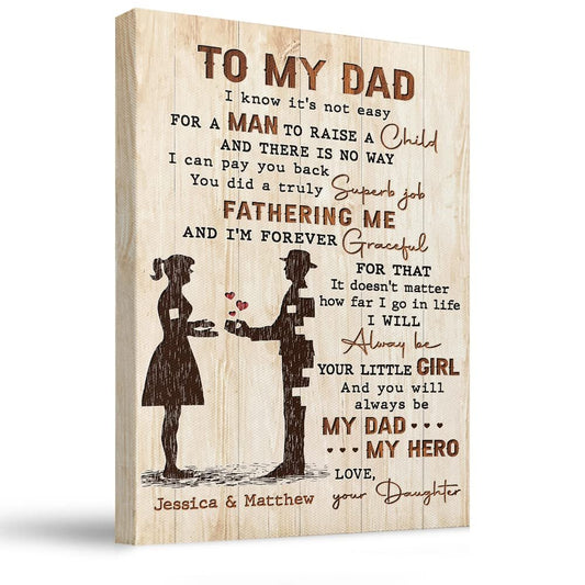 Personalized Canvas From Daughter Thank You Gift For Dad