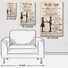 Personalized Canvas From Daughter Thank You Gift For Dad