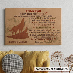 Personalized Canvas From Daughter To Dad Wolf Art