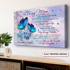 Personalized Canvas From Daughter To Mom Butterfly Art Gift