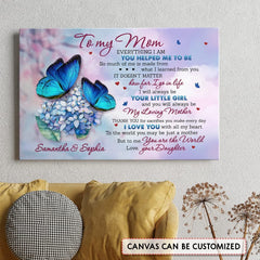 Personalized Canvas From Daughter To Mom Butterfly Art Gift