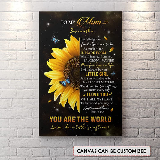 Personalized Canvas From Daughter To Mom Sunflower Art Gift