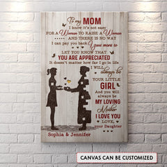 Personalized Canvas From Daughter To Mom Wood Art Best Gift