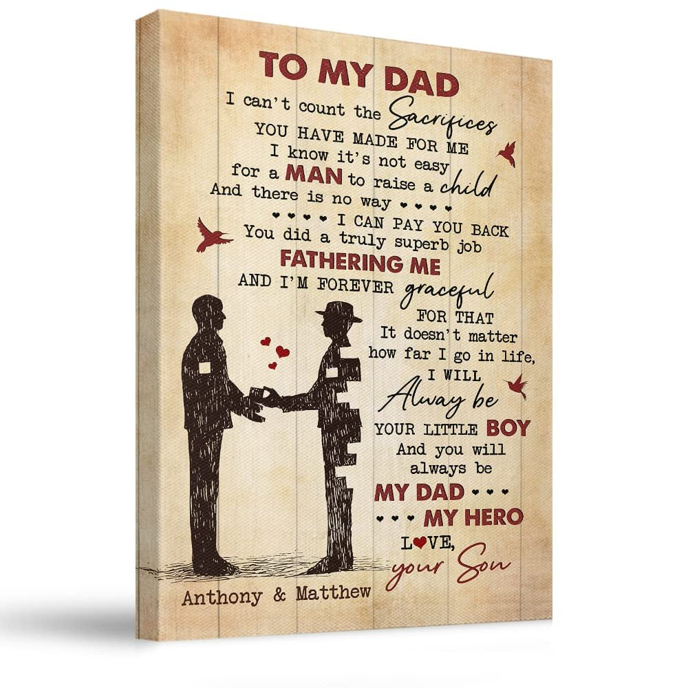 Personalized Canvas From Son I Love You Dad Vintage Style