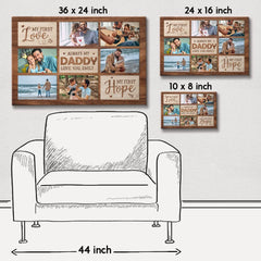 Personalized Canvas Photo Dad And Children My First Love Hero