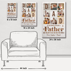 Personalized Canvas Photo Dad And Children You Are The World