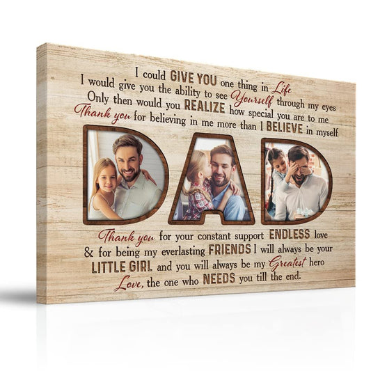 Personalized Canvas Photo Dad Sentimental Gift